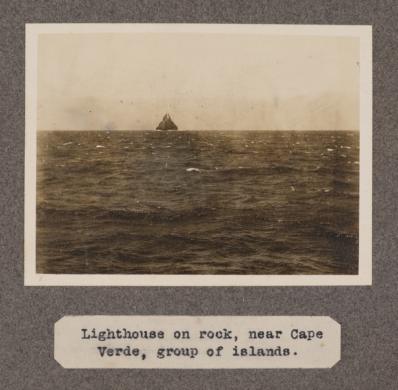 Lighthouse on rock, near Cape Verde, group of islands