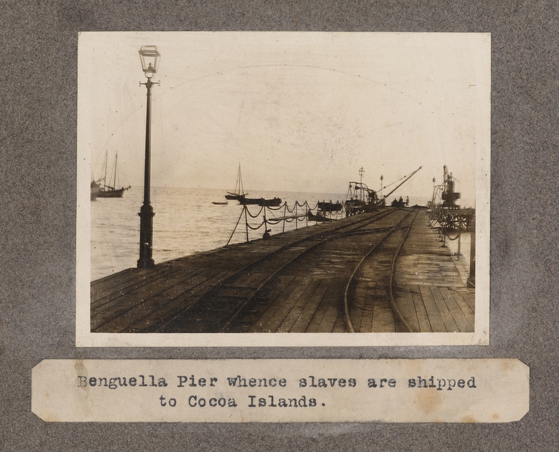 Benguella pier whence slaves are shipped to Cocoa Islands