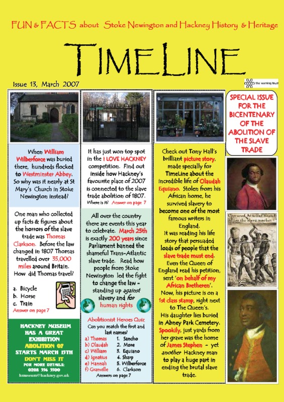 Special issue of TimeLine: Fun and Facts about Stoke Newington and Hackney History and Heritage