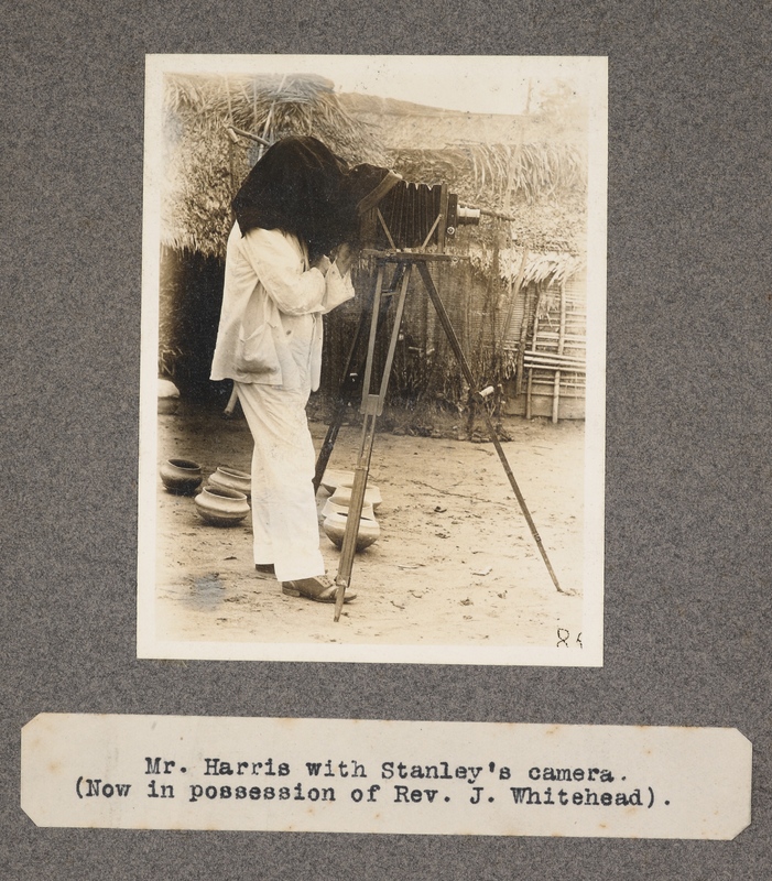 Mr. Harris with Stanley's camera. (Now in possession of Rev. J. Whitehead)