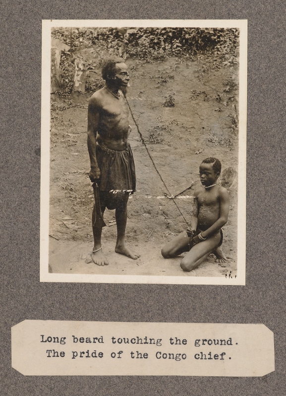 Long Beard touching the ground. The pride of the Congo chief