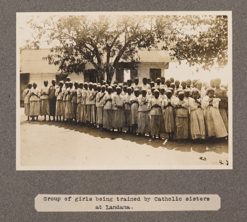 Group of girls being trained by Catholic sisters at Landana