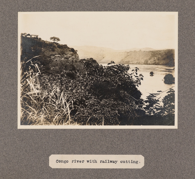 Congo River with railway cutting