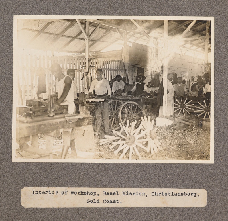 Interior of workshop, Basel Mission, Christiansborg, Gold Coast