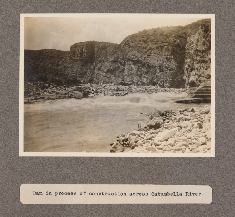 Dam in process of construction across Catumbella River