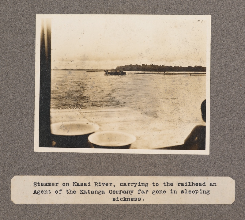 Steamer on Kasai River, carrying to the railhead an agent of the Katanga Company far gone in sleeping sickness