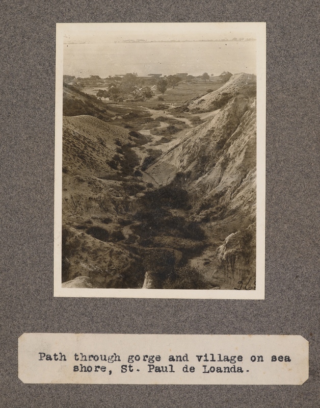 Path through gorge and village on sea shore, St. Paul de Loanda