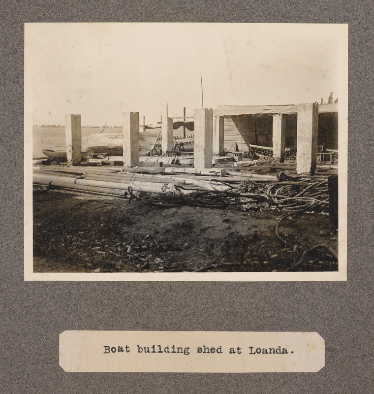 Boat building shed at Loanda