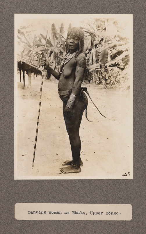 Dancing woman at Ekala, upper Congo