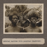 Aruwimi natives with peculiar headdress