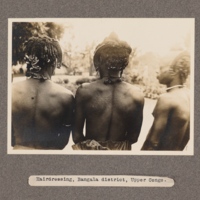 Hairdressing, Bangala district, upper Congo