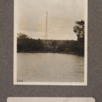 Telegraph posts on banks of Kasai River, near Kwamouth