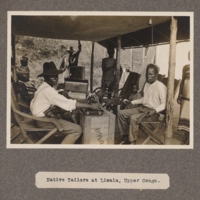 Native tailors at Lisala, upper Congo