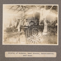 Interior of workshop, Basel Mission, Christiansborg, Gold Coast